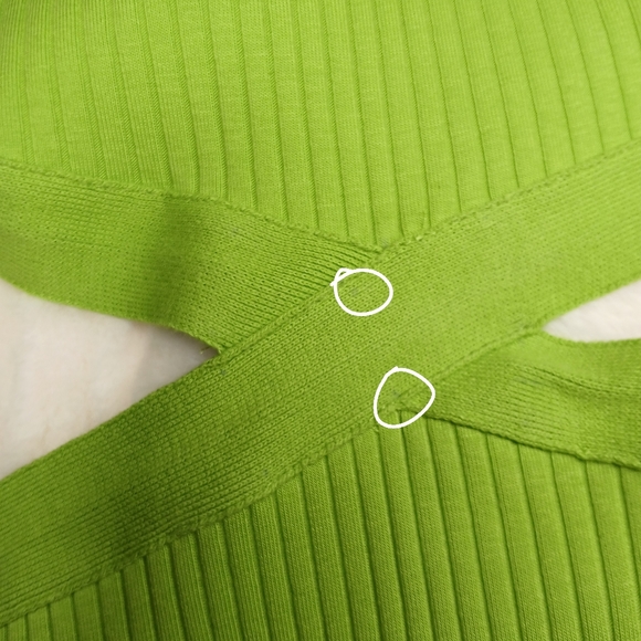 ZARA Green Ribbed Cutout Bodysuit | Criss-Cross Waist | Size M | NWT - Picture 8 of 16